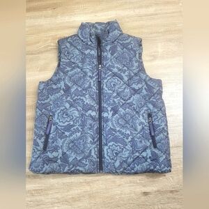 Vera Bradley Java Olive Paisley Floral Quilted Puffer Vest Size XL